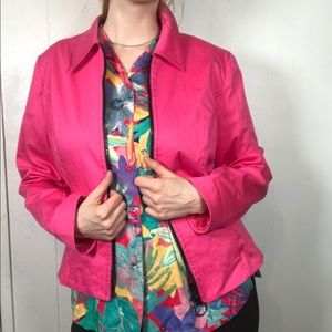 Maggy London Barbie Pink Zip O-Ring Light Jacket